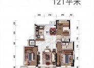 衡水碧桂园悦北城121㎡三室二厅二卫户型图